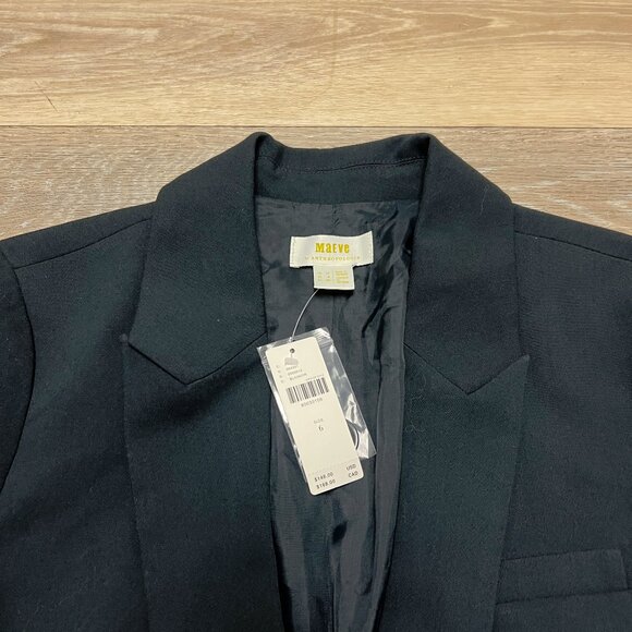 Maeve Roll-Sleeve Blazer-Black-NWT Size 6 - Picture 6 of 13